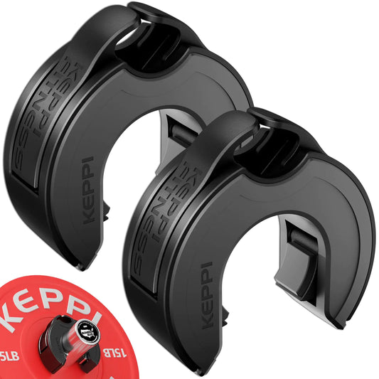 Keppi Fitness Barbell Clips C-Shape Barbell Clamps for Weight Lifting Bar Fast Lock/Removal Weight Clips Barbell Collars 2 Inch Olympic Gym Equipment